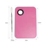 Παλέτα Ανάμειξης Χρωμάτων Ροζ με Ανοξείδωτη Σπάτουλα 2 Όψεων