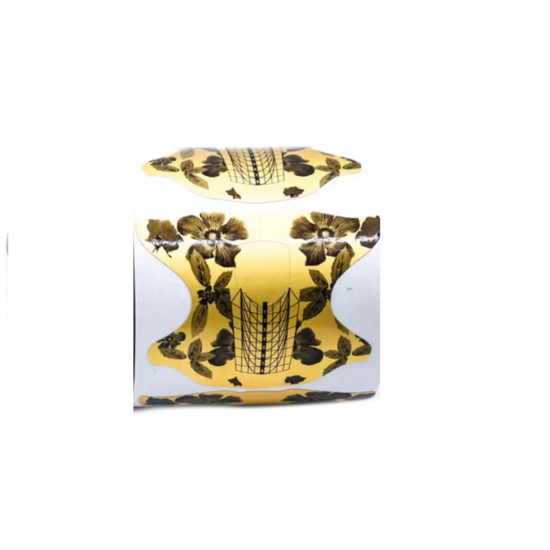 Φόρμες Επιμήκυνσης Gold Flower 100 τεμάχια 