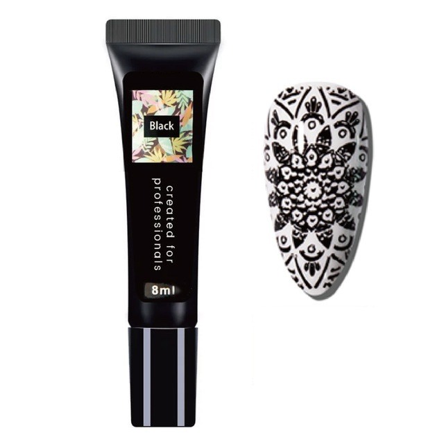 Stamping Nail Art Gel Νυχιών Μαύρο 8ml