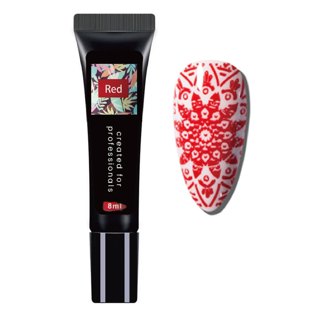 Stamping Nail Art Gel Νυχιών Κόκκινο 8ml
