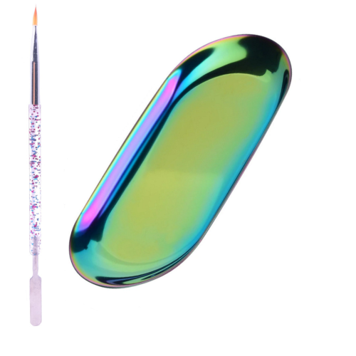 Μεταλλικό Ορθογώνιο Σκεύος Με Διπλό Πινέλο Rainbow