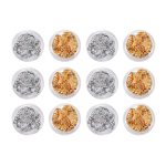 Αλουμινόφυλλα Foil για Νύχια Χρυσό και Ασημί Σετ 12 βαζάκια