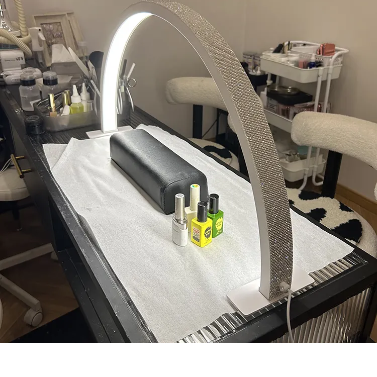 Half Moon Led φωτιστικό με Ρύθμιση Έντασης  Χρώματος Λευκό με Στρας