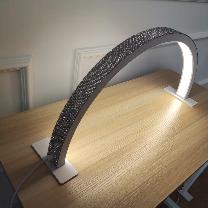 Half Moon Led φωτιστικό με Ρύθμιση Έντασης  Χρώματος Λευκό με Στρας