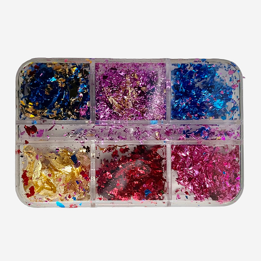 Αλουμινόφυλλα Foil για Νύχια Σετ 6 βαζάκια No2