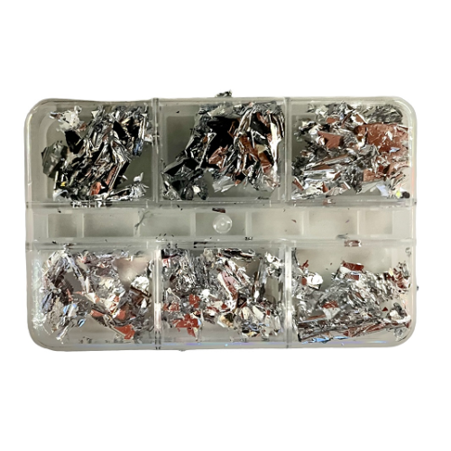 Αλουμινόφυλλα Foil για Νύχια Ασημί Σετ 6 βαζάκια No3