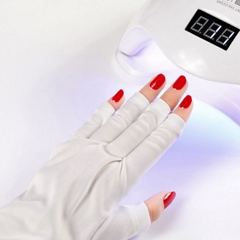 Γάντια Προστασίας Από Ακτινοβολία UV Για Μανικιούρ Άσπρα 2 τμχ