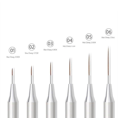 Πινέλα Nail Art Σετ 6 τεμάχια