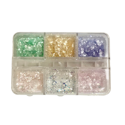 Foil Κομφετί Σκόνες Νυχιών Σετ 6 βαζάκια