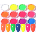 Neon UV Pigment Σκόνη Νυχιών Σετ 12 τεμάχια