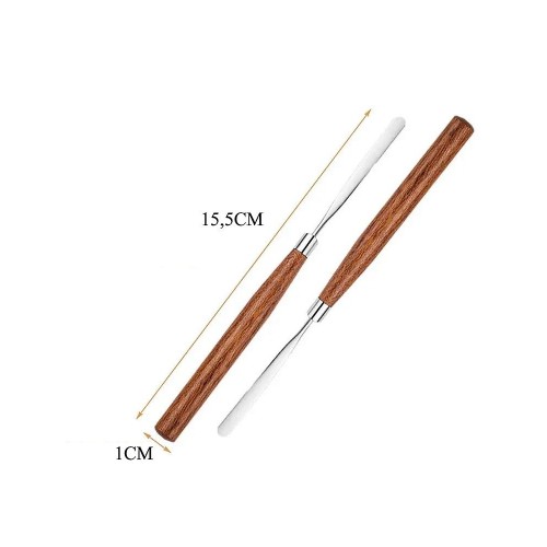 Σπάτουλα Εύκαμπτη Για Gel & Nail Art Με Ξύλινη Λαβή