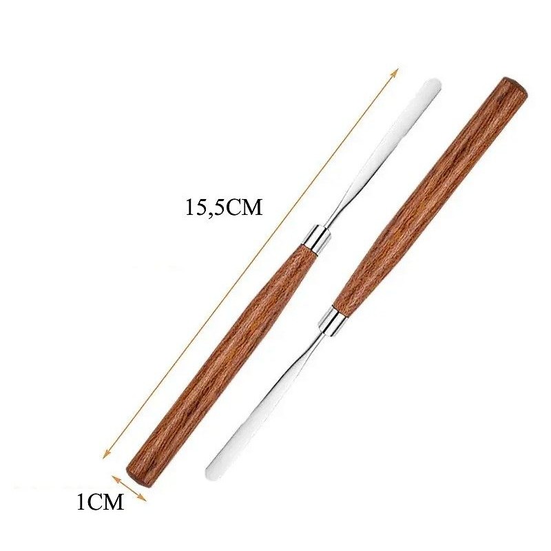 Σπάτουλα Εύκαμπτη Για Gel & Nail Art Με Ξύλινη Λαβή