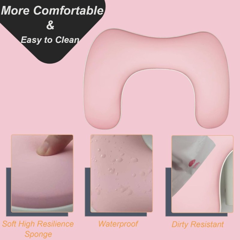 Σκαμπό Μανικιούρ Δερμάτινο Ροζ