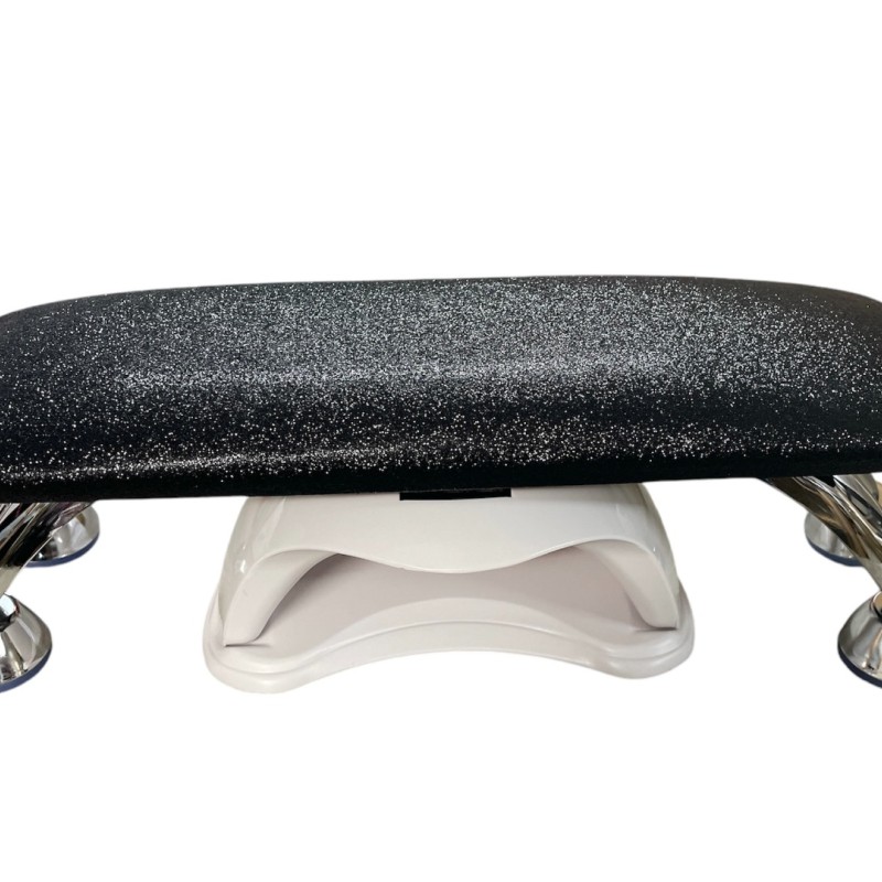 Μαξιλάρι Μανικιούρ Υπερυψωμένο Δερμάτινο Μαύρο Glitter