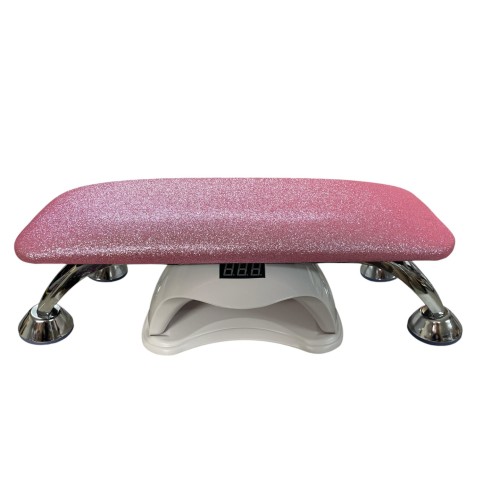 Μαξιλάρι Μανικιούρ Υπερυψωμένο Δερμάτινο Ροζ Glitter