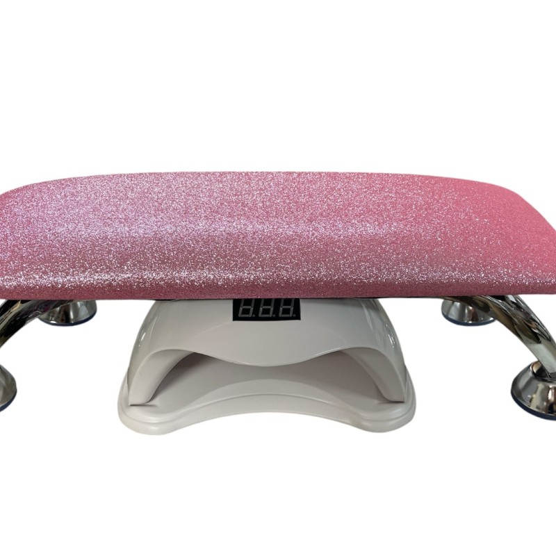 Μαξιλάρι Μανικιούρ Υπερυψωμένο Δερμάτινο Ροζ Glitter