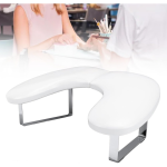 Σκαμπό Μανικιούρ Πτυσσόμενο Άσπρο Δερμάτινο