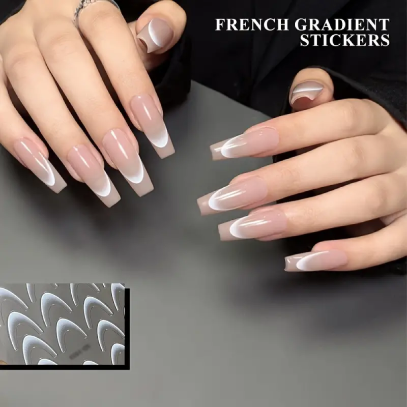 Αυτοκόλλητα Νυχιών Γαλλικό Λευκό