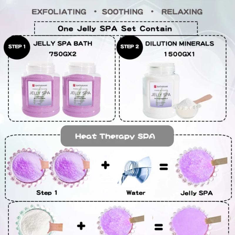 Jelly Spa Bath Hand & Food  Kit Lavender & Dilution Minerals 3τεμ