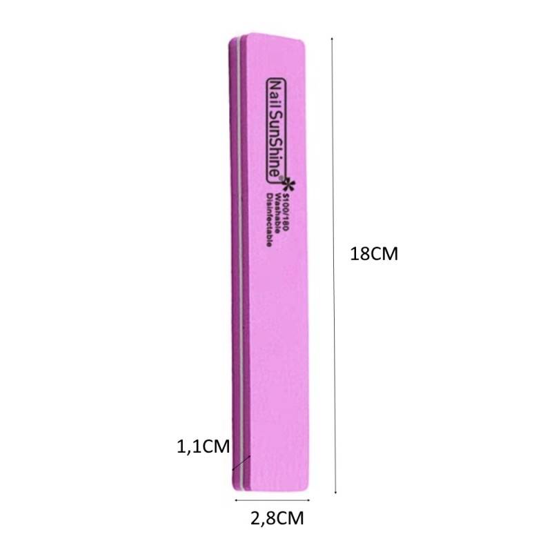 Επαγγελματική Λίμα SunShine Square 100/180 Washable Disinfectable Ροζ