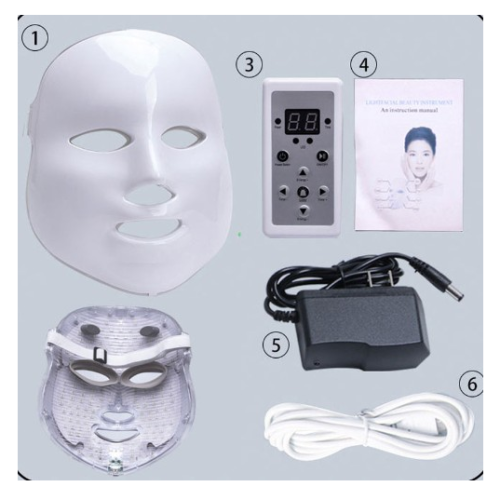 Μάσκα Φωτοθεραπείας Προσώπου 7 Χρωμάτων Με 150 Λυχνίες Led