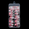 Nail Tips French Manicure Full Cover Almond Ροζ 120τεμ.