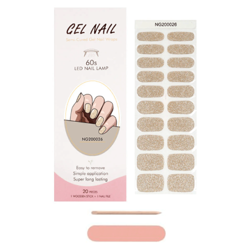 Gel Nail Wraps 20 Strips Χρυσό NG200026