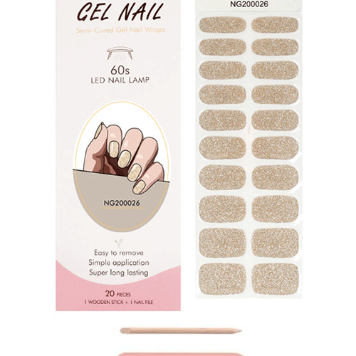 Gel Nail Wraps 20 Strips Χρυσό NG200026