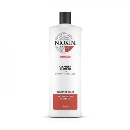 Nioxin 4 Cleanser Shampoo Step 1 για Βαμμένα Μαλλιά με Προοδευτική Αραίωση 1000ml