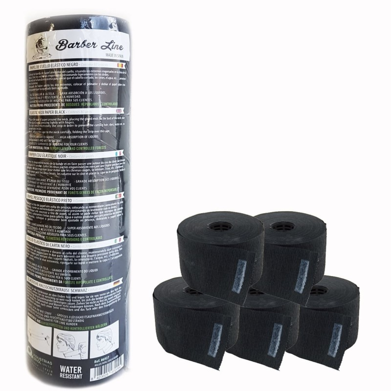 Προστατευτικό Χαρτί λαιμού Κουρέματος 5 ρολά Μαύρο