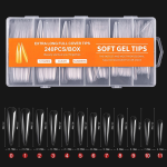Soft Gel Tips XL Extra Long Stilleto Half Cover 240 τεμάχια