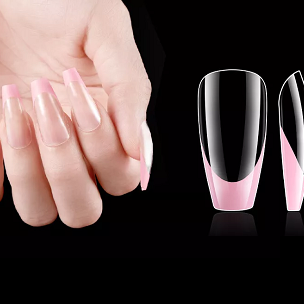 Nail Tips French Manicure Full Cover Μπαλαρίνα Ροζ 120τεμ.