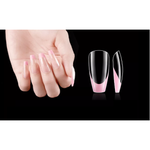 Nail Tips French Manicure Full Cover Μπαλαρίνα Ροζ 120τεμ.
