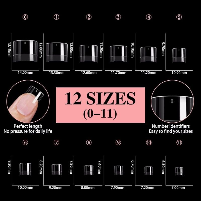 Ultra Short Soft Gel Tips 600pcs 12 size Square