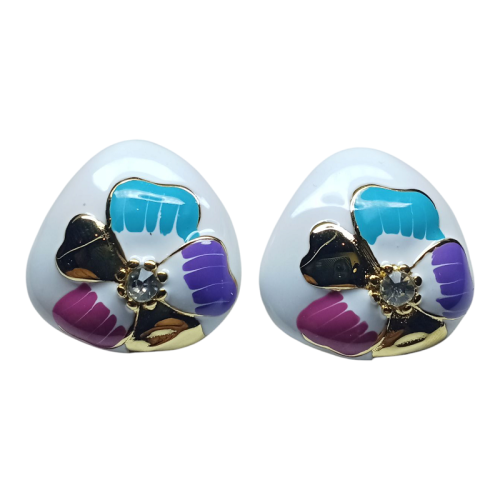 Γυναικεία Σκουλαρίκια Πολύχρωμα Πέταλα Μωβ