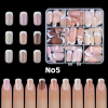 Nail Tips French Manicure Full Cover Nude Long Square-Oval No5 135τεμ