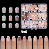 Nail Tips French Manicure Full Cover Nude Medium Square-Oval No6 135τεμ.