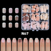 Nail Tips French Manicure Full Cover Nude Short Square-Oval No7 135τεμ