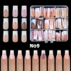 Nail Tips French Manicure Full Cover Nude Long Square No9 135τεμ.