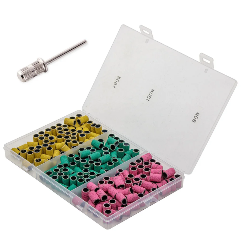 Γυαλόχαρτα Τροχολιθάκια Χρωματιστά Σετ 210τμχ. Με Στέλεχος