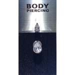 Σκουλαρίκι Αφαλού - Χειρουργικό Ατσάλι Σε Σχήμα Δάκρυ Ασημί