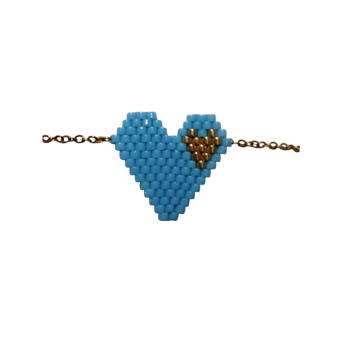 Miyuki Βραχιόλι Καρδιά Τιρκουάζ