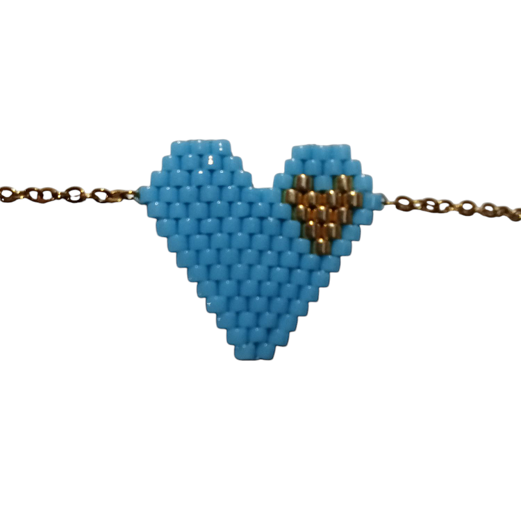 Miyuki Βραχιόλι Καρδιά Τιρκουάζ
