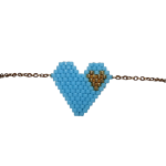 Miyuki Βραχιόλι Καρδιά Τιρκουάζ