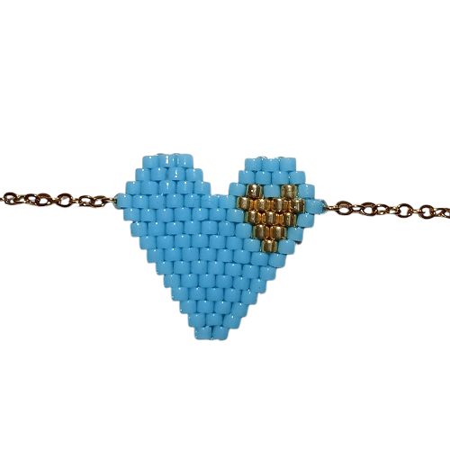 Miyuki Βραχιόλι Καρδιά Τιρκουάζ