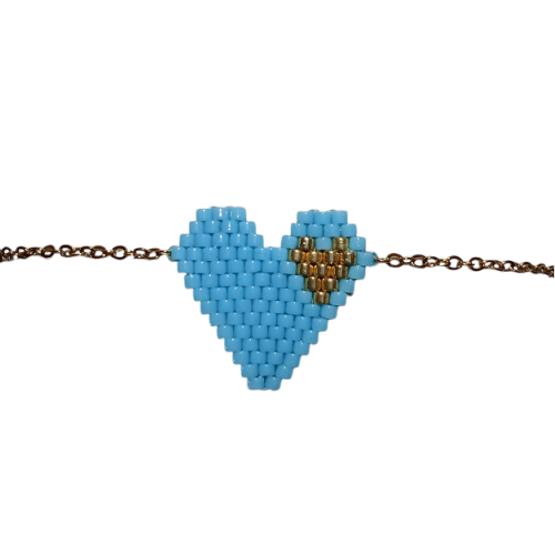 Miyuki Βραχιόλι Καρδιά Τιρκουάζ