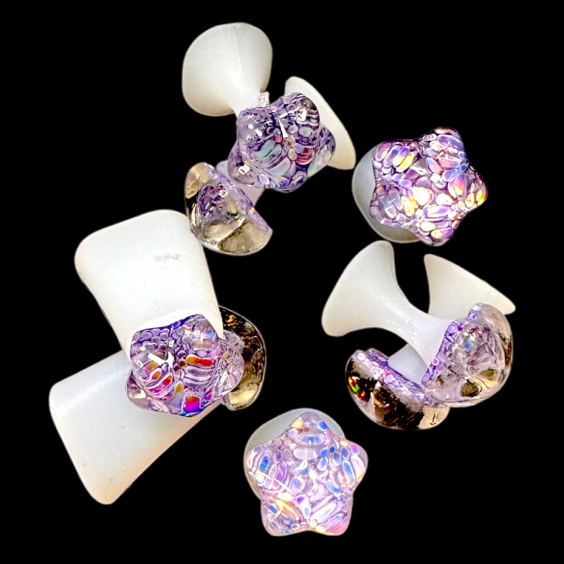 Διαχωριστικά Δακτύλων Μωβ Αστεράκια Σετ 8 Τεμαχίων