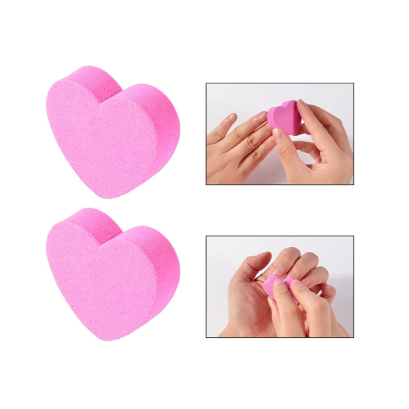 50Pcs Heart Shape Mini Buffer Pink