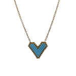 Miyuki Κολιέ Καρδιά Τιρκουάζ