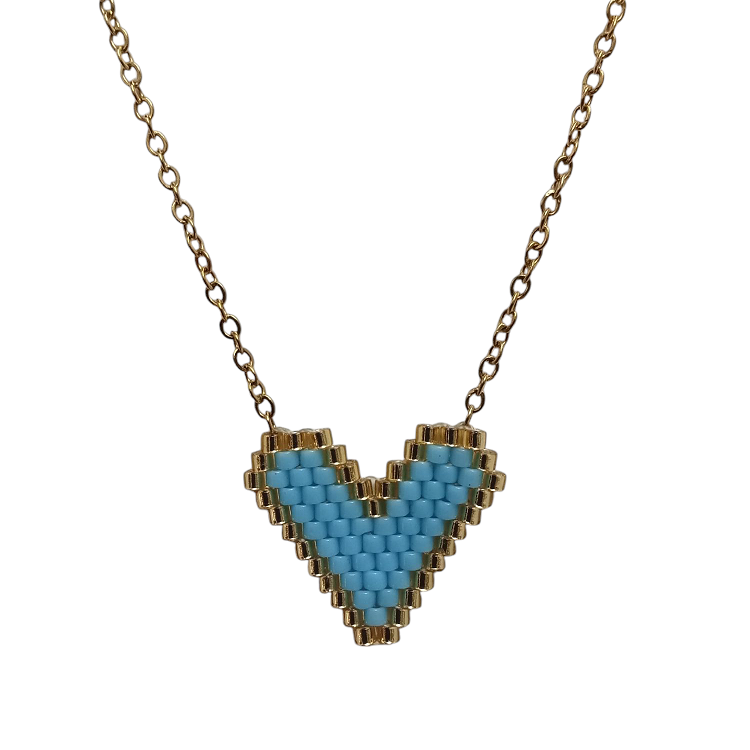 Miyuki Κολιέ Καρδιά Τιρκουάζ